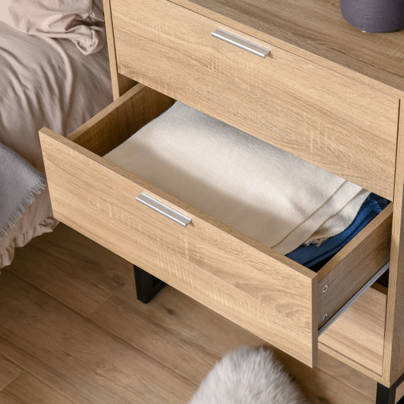 HOMCOM Chest of Drawers, 3 Drawers, Storage Cabinet Steel Frame Bedroom Living Room