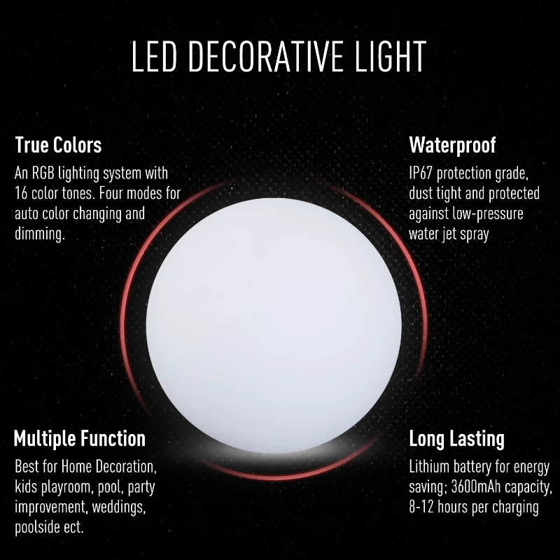 HOMCOM LED Glowing Ball Globe Lamp