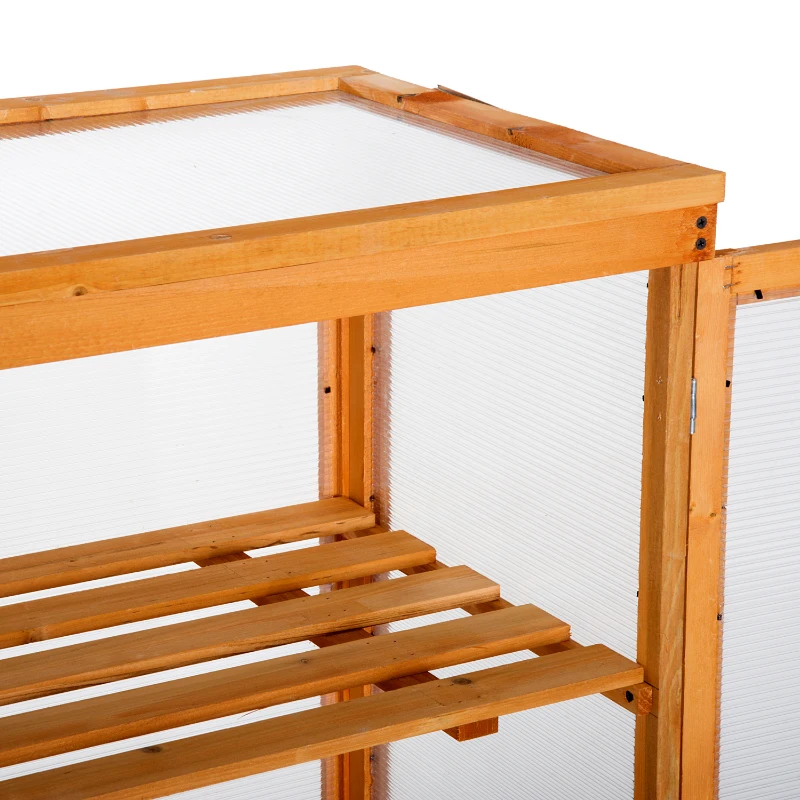 Outsunny 3-Tier Outdoor Garden Wooden Greenhouse, 76x47x110 cm