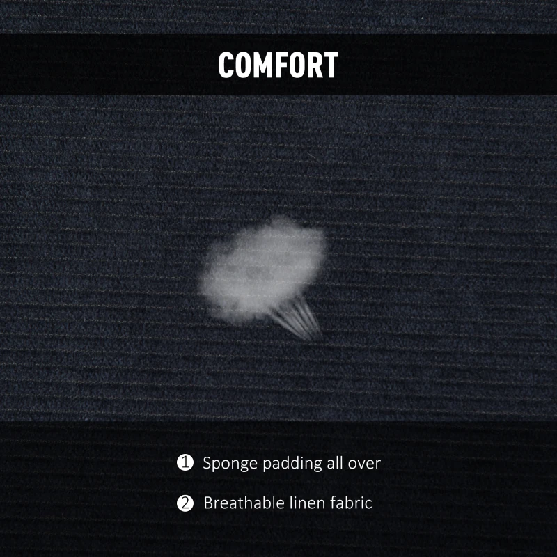 HOMCOM Folding Floor Chair, Lazy Sofa, Steel, 90°-180° Foldable, Space Saving, Blue