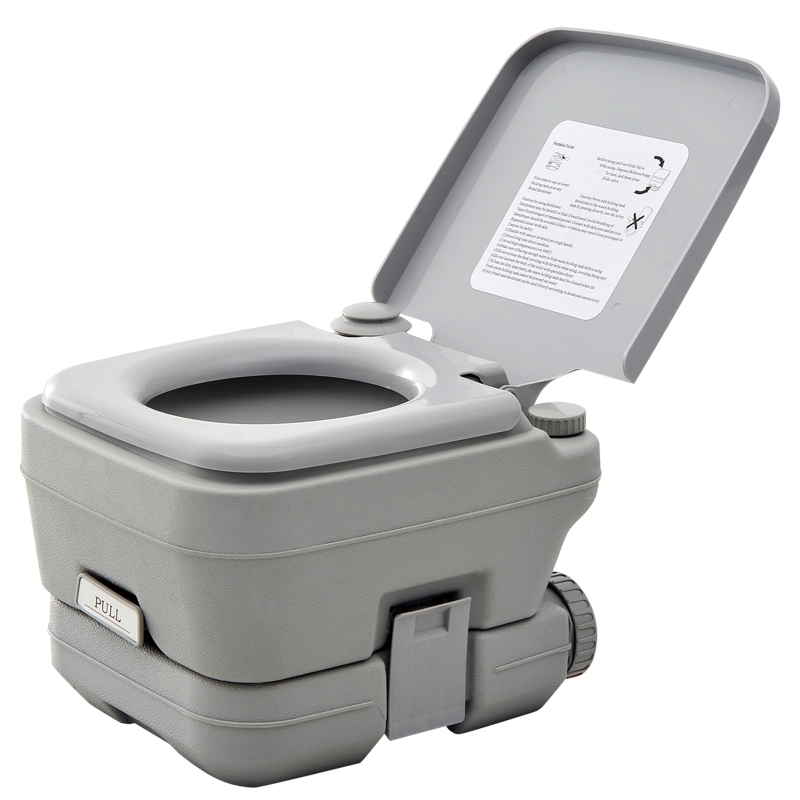 HOMCOM Portable Travel Toilet 10L Grey