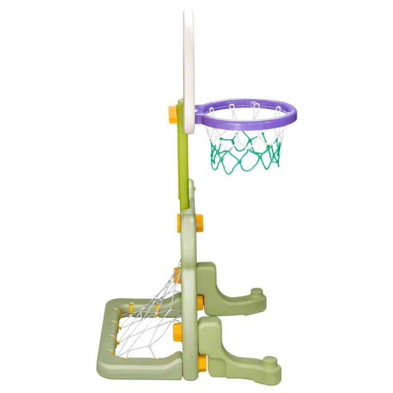 HOMCOM 2 in 1 Sport Center Basketball Hoop Stand Soccer Net Toddler Activity Toy Game