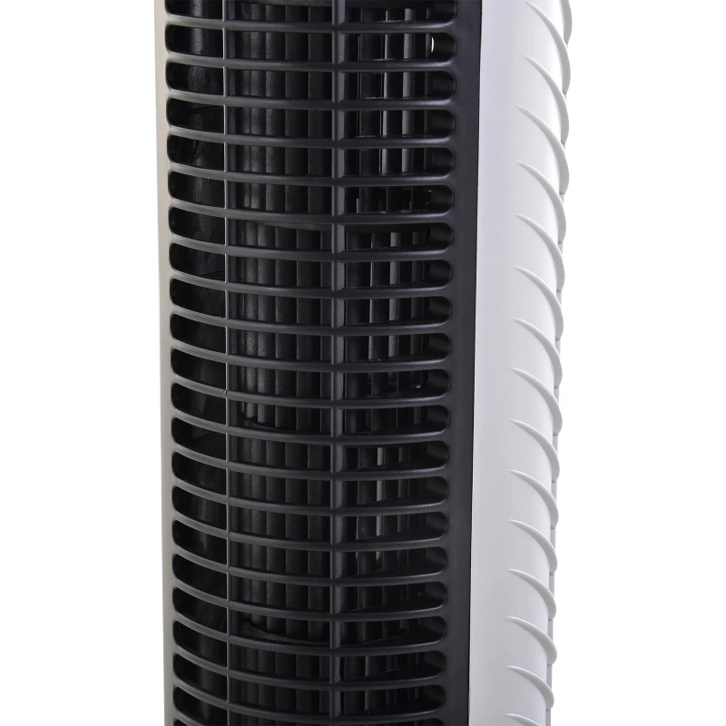 HOMCOM 40W Wind Speed Adjustable ABS Quiet Oscillating Tower Fan w/ Remote Silver
