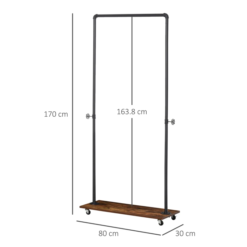 HOMCOM Clothing Garment Rack, Rolling Clothes Organizer on Wheels for Hanging Clothes