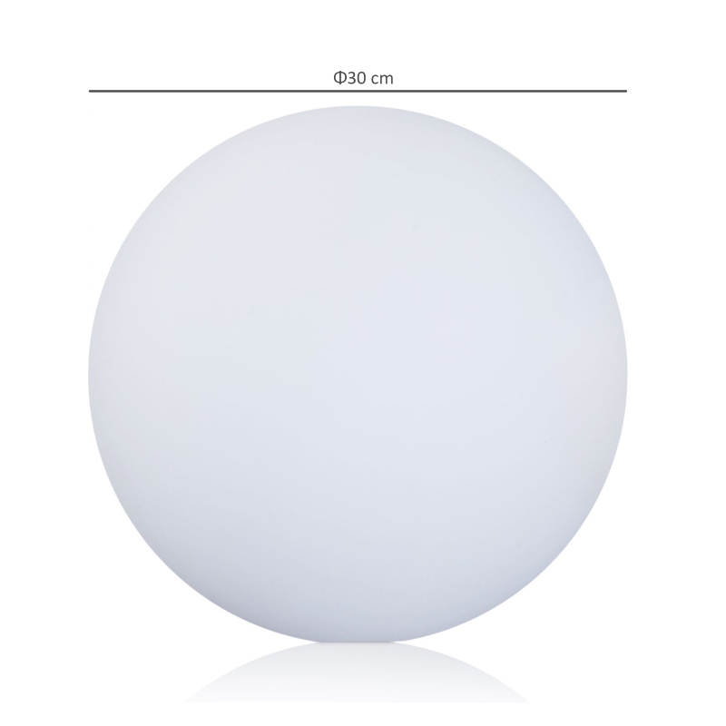 HOMCOM Ф30 x H29cm LED Ball Light 16 RGB Color Cordless Rechargeable Remote Control