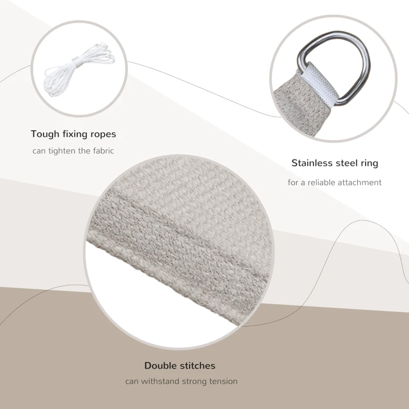Outsunny 3m Sun Shade Sail-Light Brown