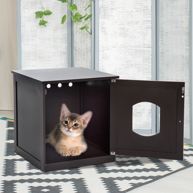 Pawhut Cat Litter House-Dark Brown