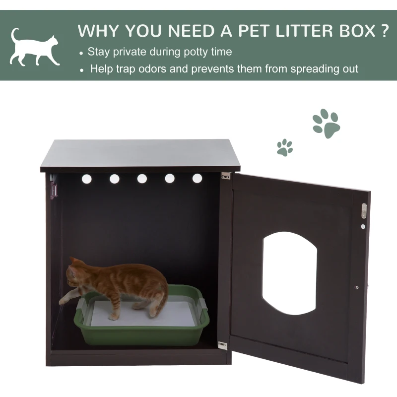 Pawhut Cat Litter House-Dark Brown