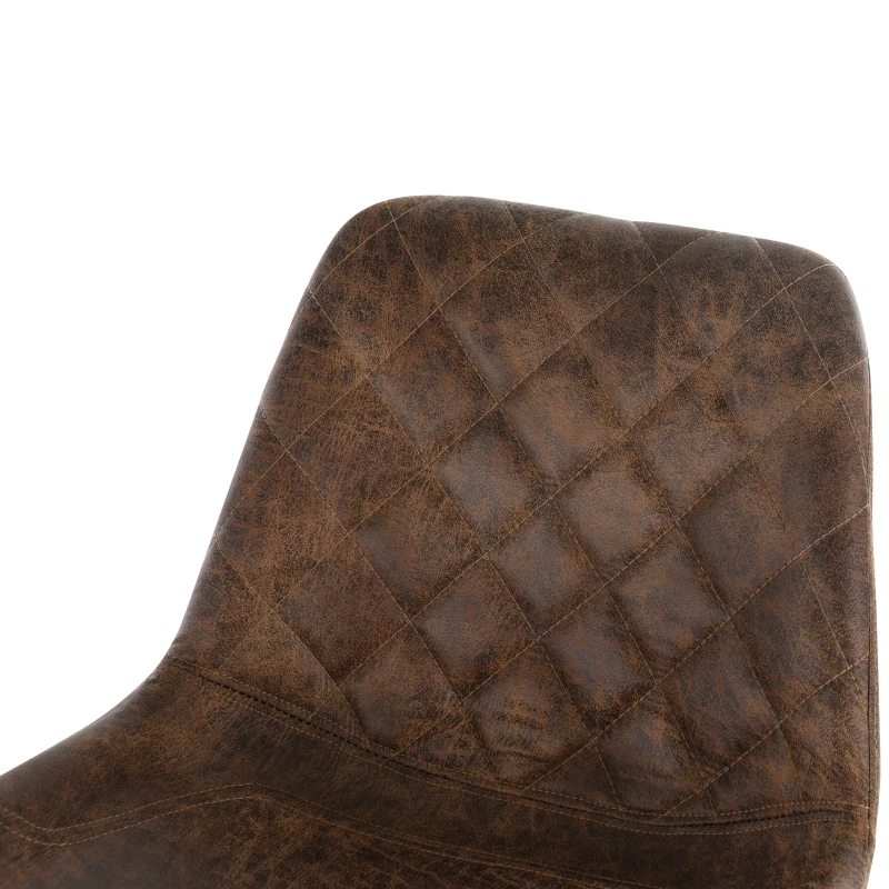 HOMCOM PU Leather Upholstered Twin-Pair Bar Stools Brown