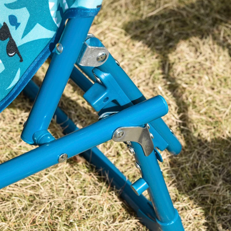Outsunny Lounge Chair for Kids Foldable Adjustable 118 x 40 x 24cm Blue