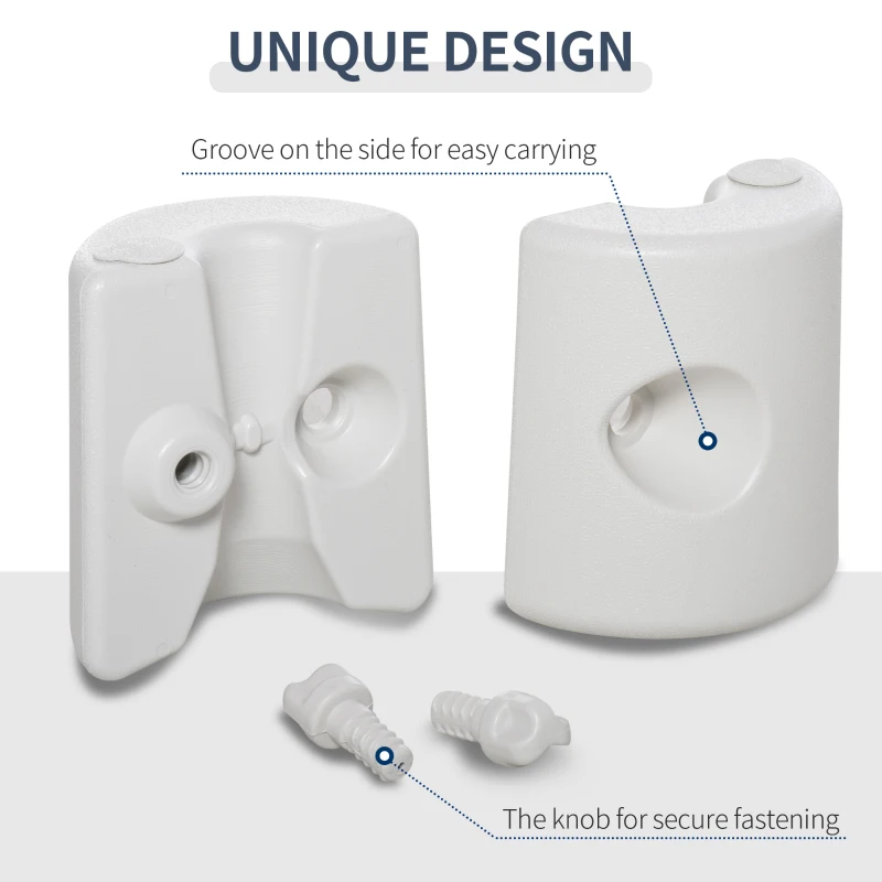 Outsunny Tent Weight Base, 4pcs Plastic Anchor Weights-White