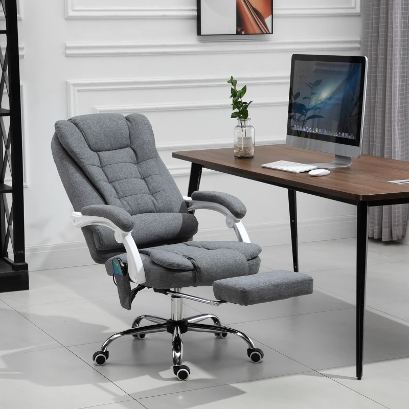 Vinsetto Massage Chair w/ Retractable Footrest Height Adjustable with Armrests