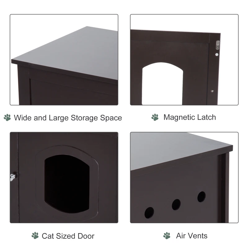 Pawhut Cat Litter House-Dark Brown