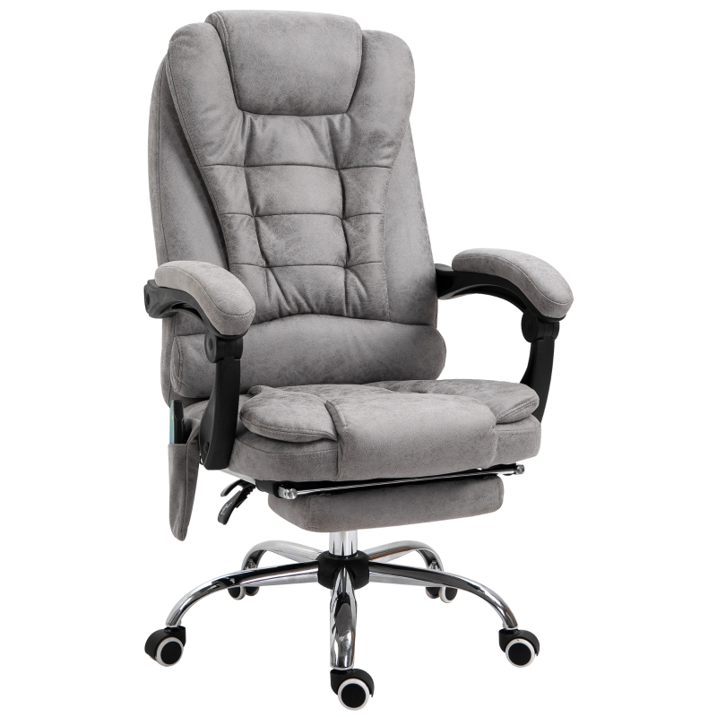Vinsetto Distressed Leather-Look 6-Point Massage Office Chair Grey