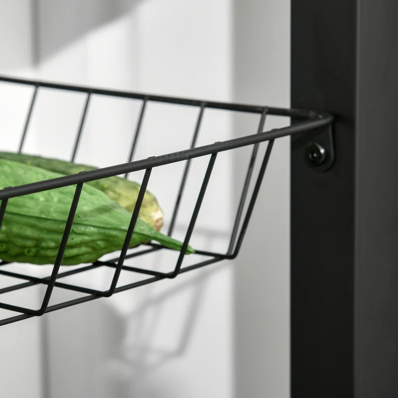 HOMCOM wózek kuchenny szafka kuchenna na kółkach wózek do serwowania z półką szuflada półka na wino płyta wiórowa metal szary dąb 60 x 50 x 84,5 cm