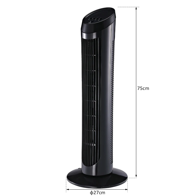HOMCOM Fan Tower, φ27x75H cm-Black