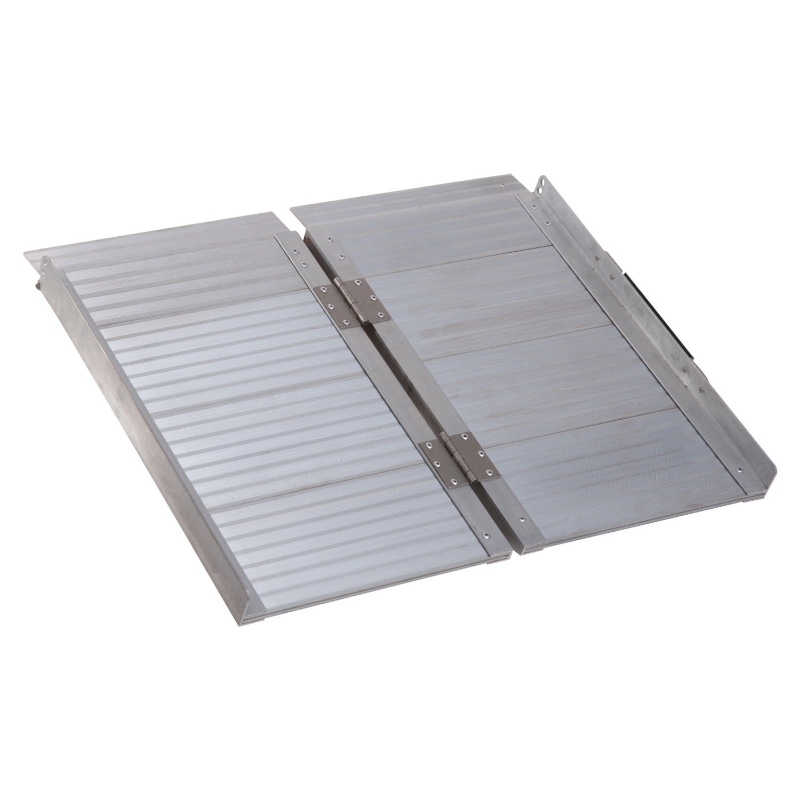 HOMCOM Folding Aluminum Ramp W/Handle for Wheelchairs/Scooters/Pet Mobility 24"