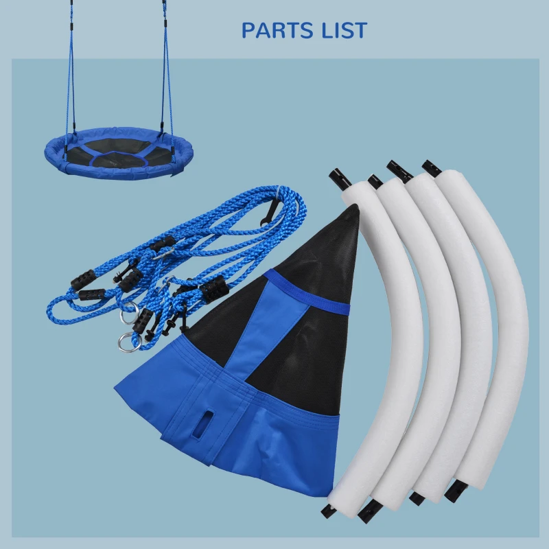 HOMCOM Kids Round Tree Swing ø100cm - Blue