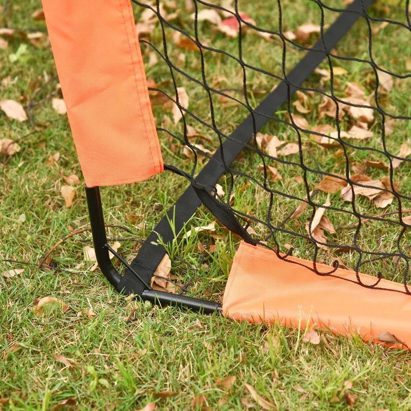 HOMCOM Set of 2 Football Goal Net 6 x 3 ft Foldable Outdoor Sport Training Teens Adults Football with Carrying Bag Orange