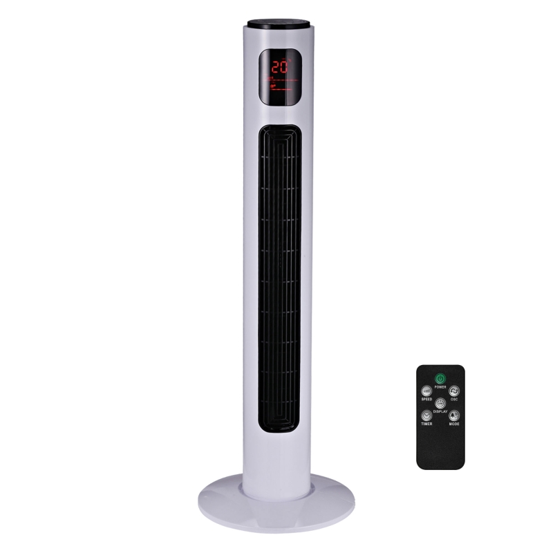 HOMCOM Fan Tower, φ32x96H cm-White