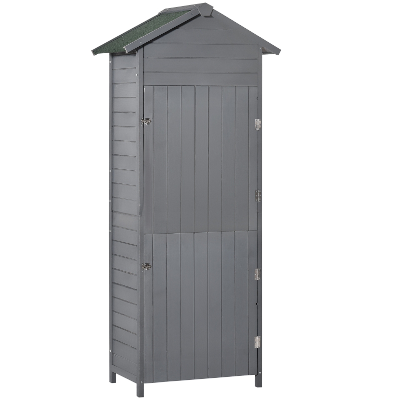 Outsunny Wooden Shed Utility Timber Garden Storage Roof Tool Cabinet Lockable Door