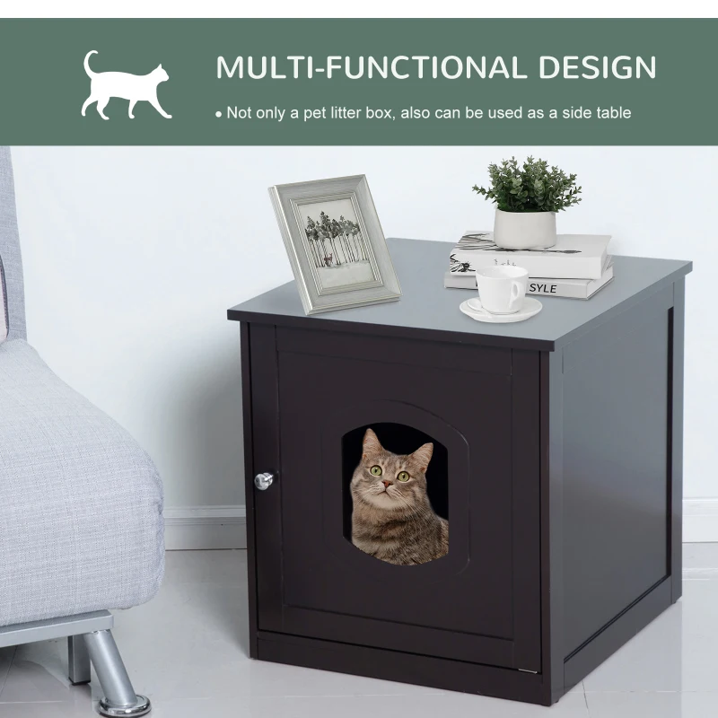 Pawhut Cat Litter House-Dark Brown