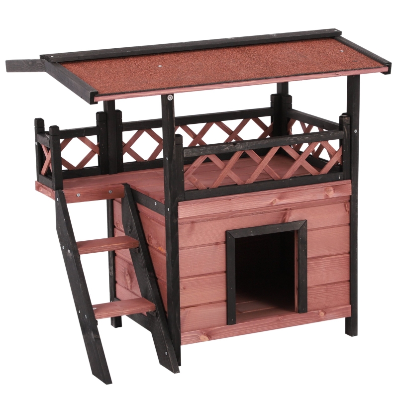 PawHut Maisonette Pet House 77Lx55Wx73H cm-Brown