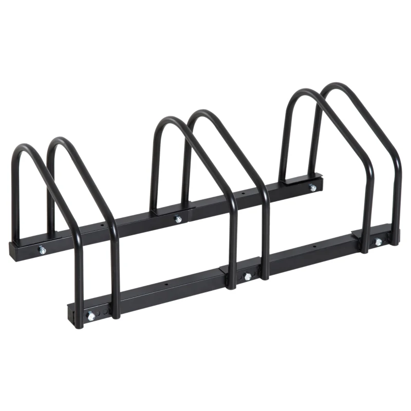 HOMCOM Bike Parking Rack, 70.5Lx33Wx27H cm, Steel-Black
