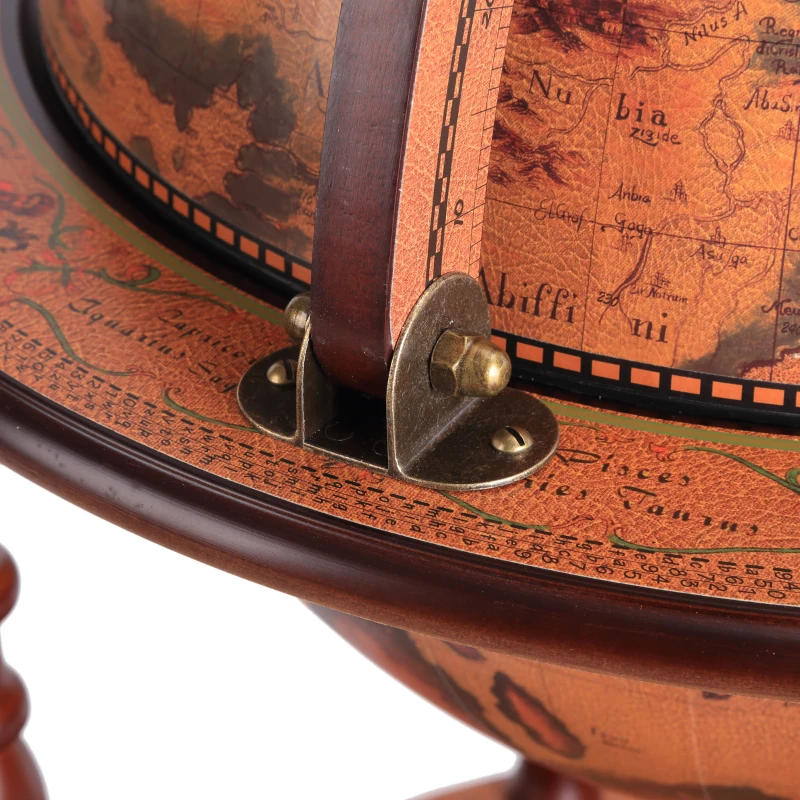 HOMCOM MDF Retro Globe Design Mini Bar Drinks Cabinet Brown