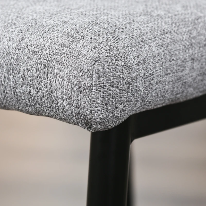 Zestaw 4 krzeseł kuchennych HOMCOM krzesła do jadalni krzesło biurowe z oparciem fotel tapicerowany imitacja skóry fotel nogi drewniane kolor szary 41,5 x 54,5 x 87 cm