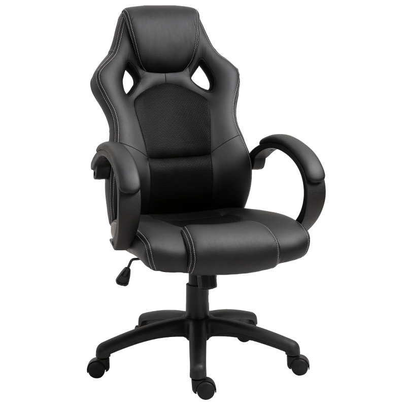 HOMCOM Racing PU Leather Office Chair-Black