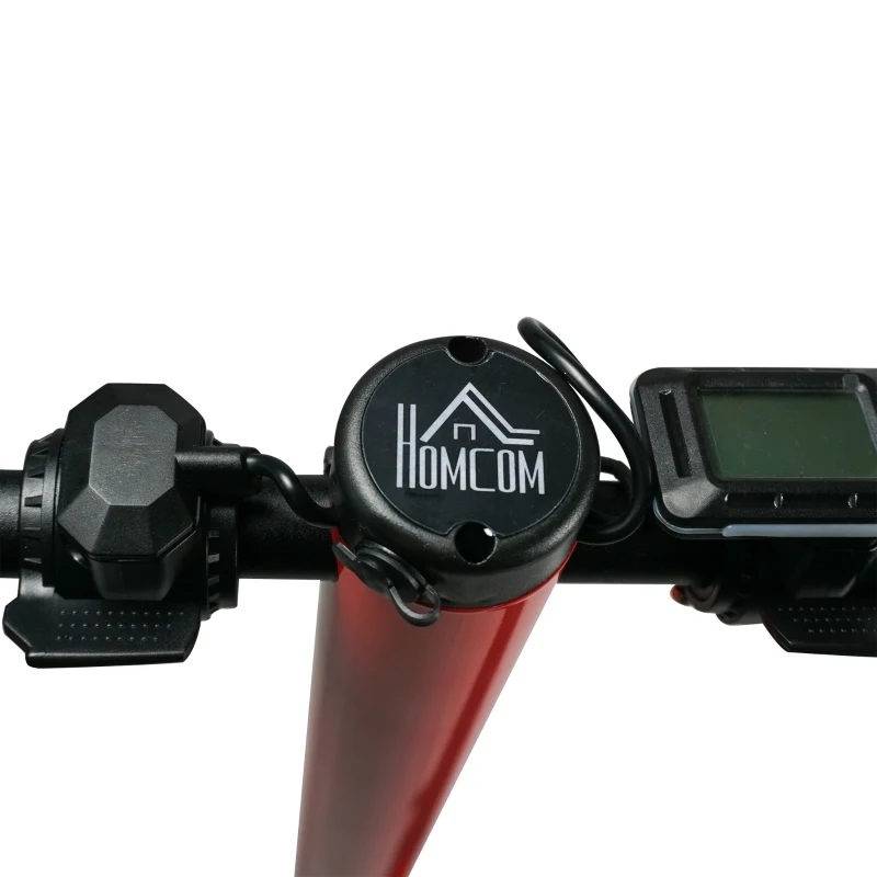 HOMCOM Aluminium Alloy Speed Adjustable Electric Scooter w/ Light Red