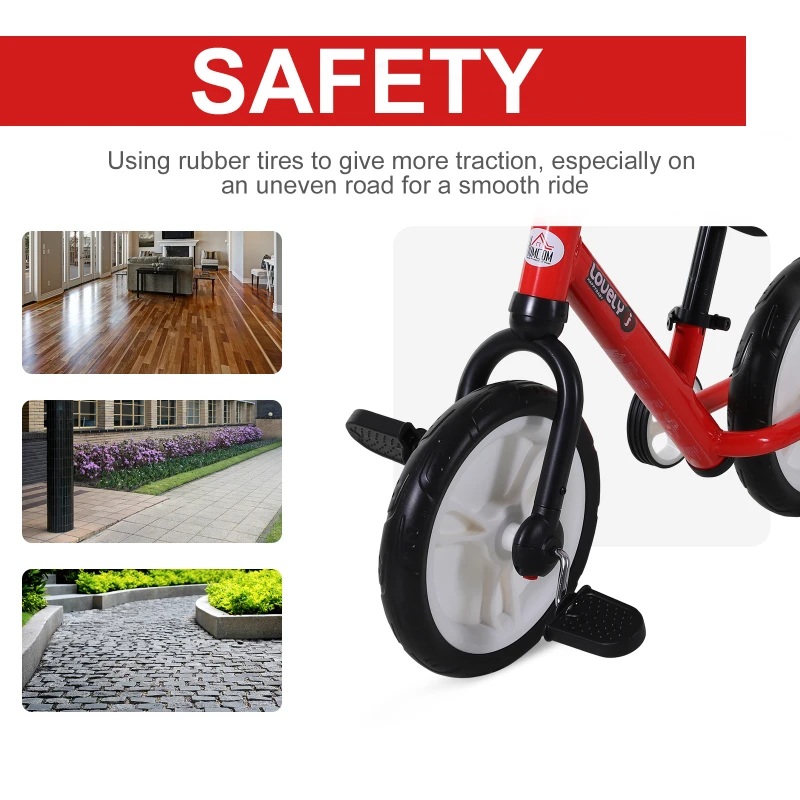 HOMCOM Kids Balance Training Bike Toy w/ Stabilizers Suitable For Child 2-5 Years