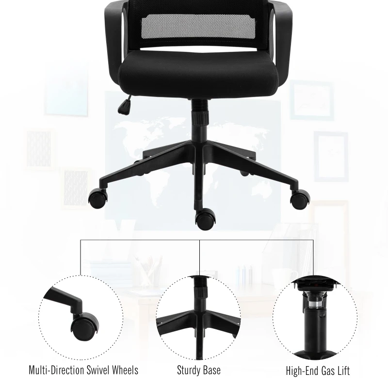 HOMCOM Nylon Ergonomic Rocking Office Chair Black