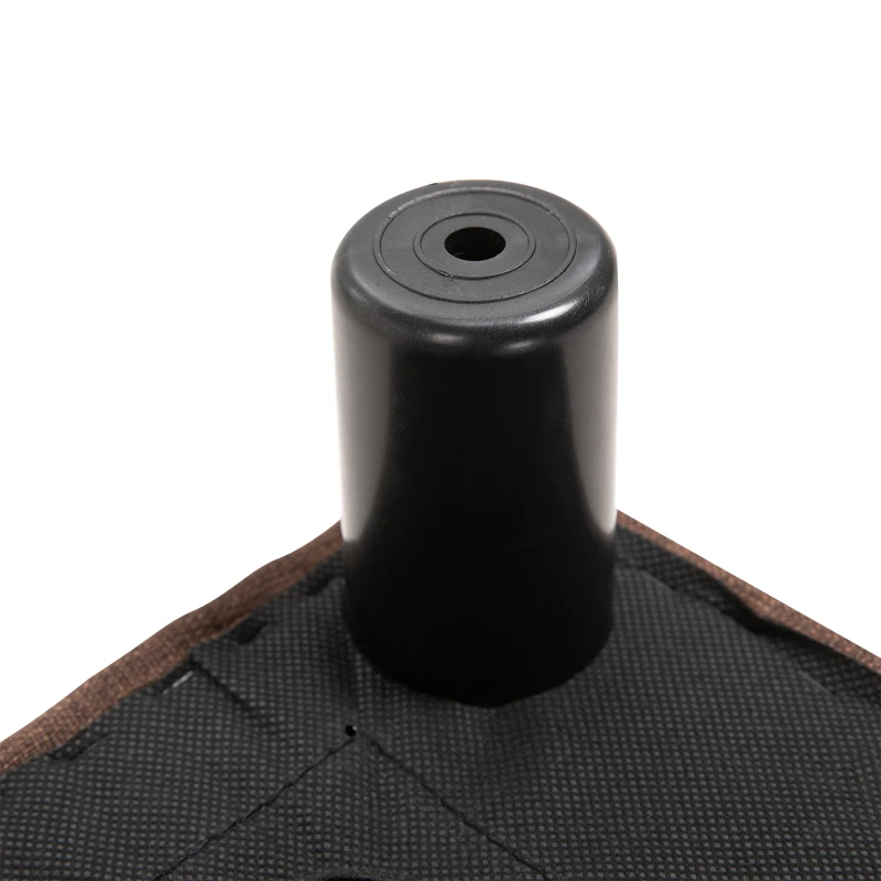 HOMCOM Linen Fabric Footstool Ottoman Cube w/ 4 Plastic Legs Dark Brown(m-8)