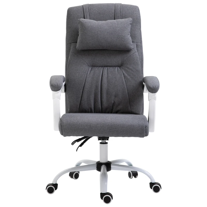 Vinsetto Office Chair w/ Massage Pillow Executive Reclining Ergonomic USB Charger Adjustable Height 360° Swivel Base Grey