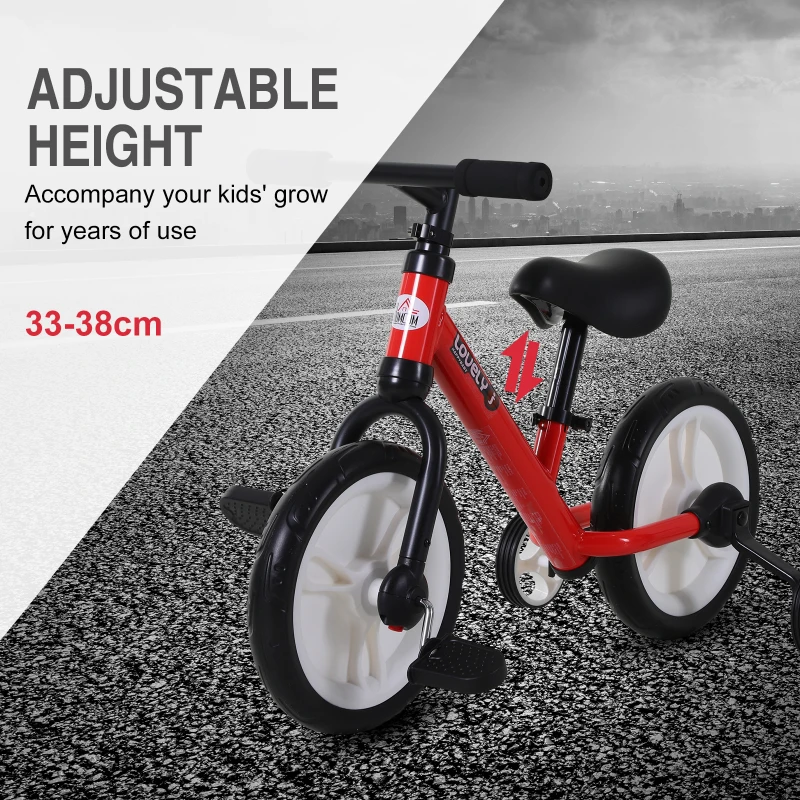 HOMCOM Kids Balance Training Bike Toy w/ Stabilizers Suitable For Child 2-5 Years