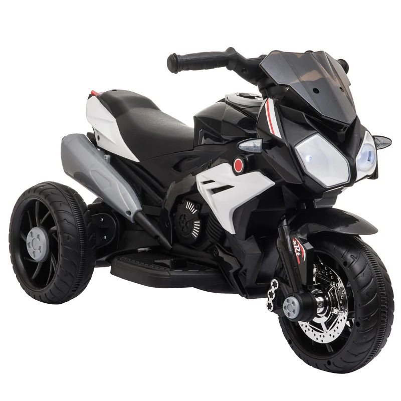 HOMCOM Kids 6V Battery Steel Enforced Motorcycle Ride On Trike Black