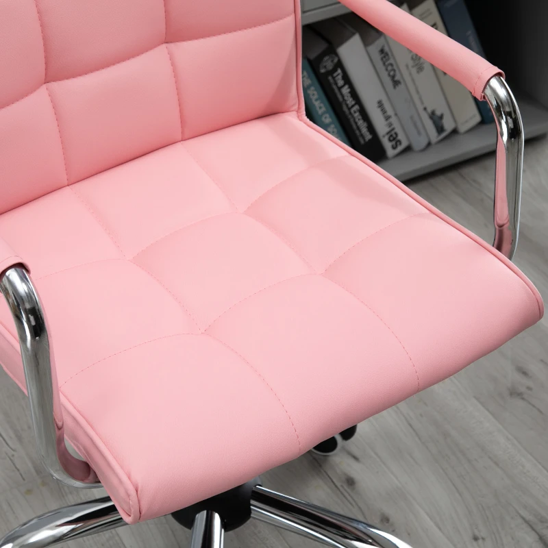Vinsetto Executive PU Padded Swivel Office Chair With Adjustable Height - Pink