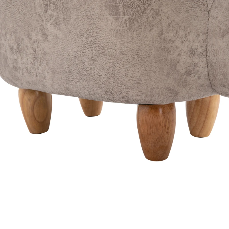 HOMCOM Polyester Upholstered Rhino Storage Stool Grey