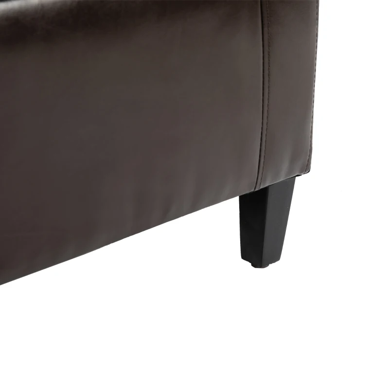 HOMCOM PU Leather Upholstered Lift-Top Tufted Ottoman Brown