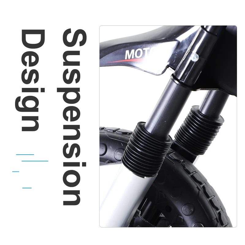 HOMCOM  Ride On Kids Electric Motorbike Scooter 6V Battery Powered w/ Brake Reverse Lights and Music Blue