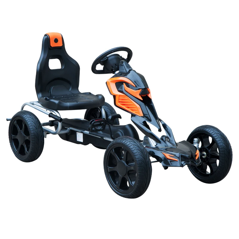 Homcom Pedal Go Kart Children'S Go Karts W/Eva Wheels -Orange/Black