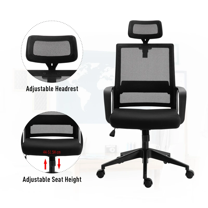 HOMCOM Nylon Ergonomic Rocking Office Chair Black