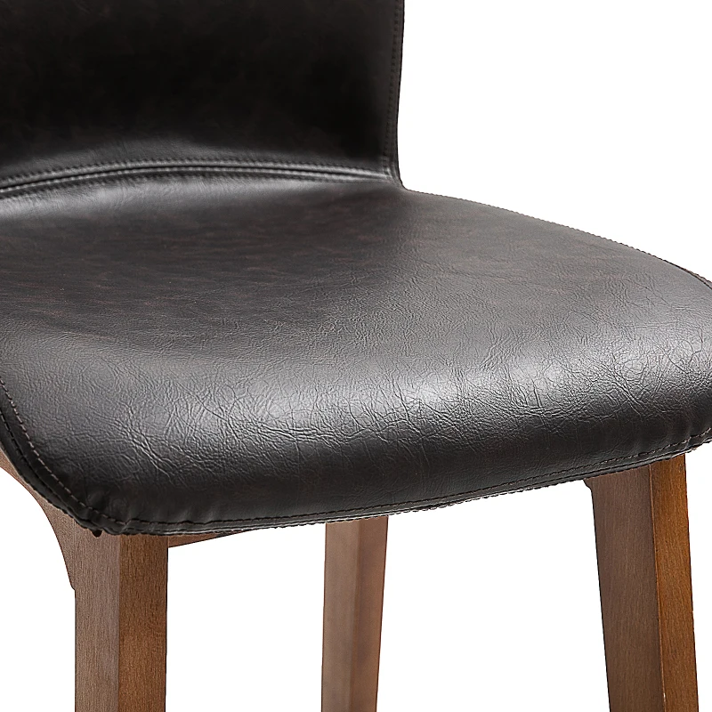 HOMCOM PU Leather Set of 2 Bar Stools w/ Footrest Black/Brown