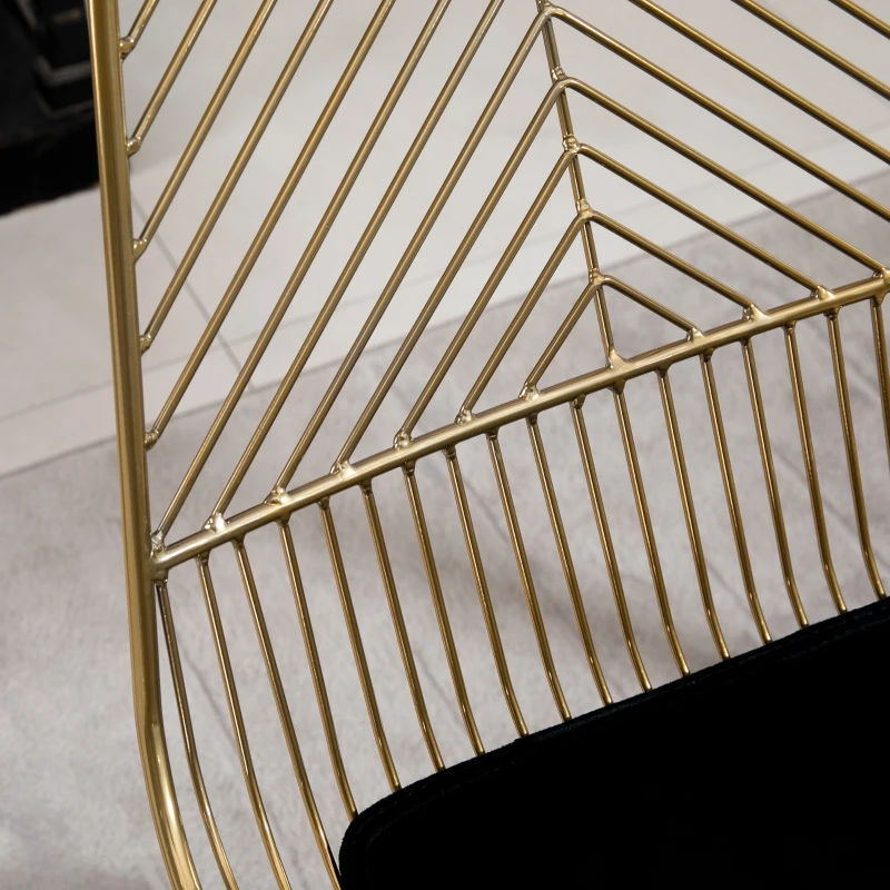 HOMCOM Modern Counter Height Bar Stools Set of 2 pcs Wire Metal Barstools for Kitchen