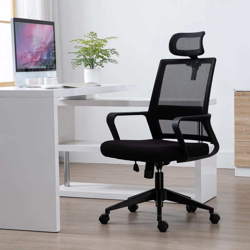 HOMCOM Nylon Ergonomic Rocking Office Chair Black