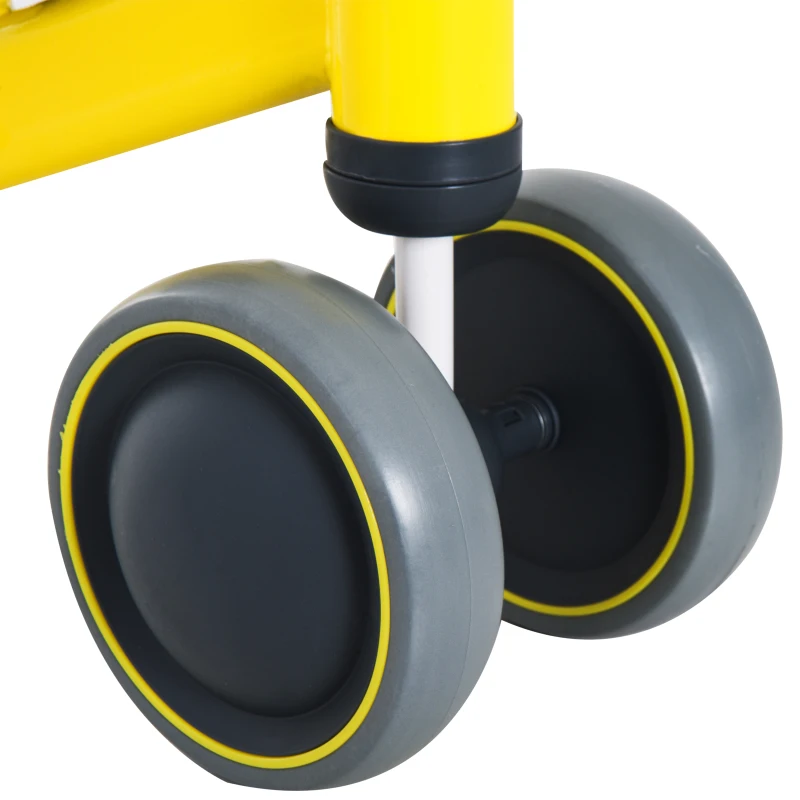 HOMCOM Toddler Plastic No-Pedal Walking Balance Bike Yellow