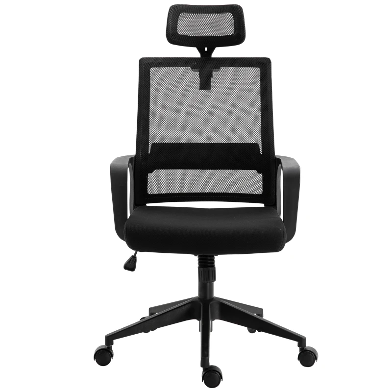 HOMCOM Nylon Ergonomic Rocking Office Chair Black