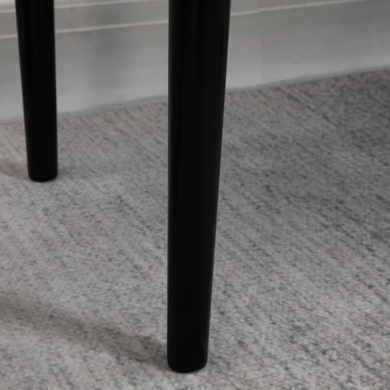 HOMCOM Multipurpose Bench Velvet Upholstered Seat Wood Grey